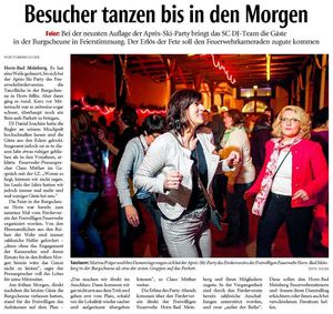 Après-Ski-Party des Fördervereins, LZ vom 25.01.16