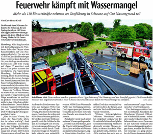 Großübung Bauernhofbrand in Blomberg LZ vom 13.06.2014